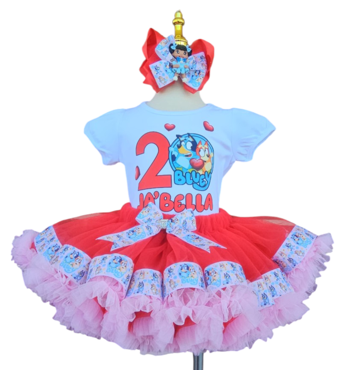 Bluey Dog 1st 2nd 3rd Birthday Tutu Set Outfit