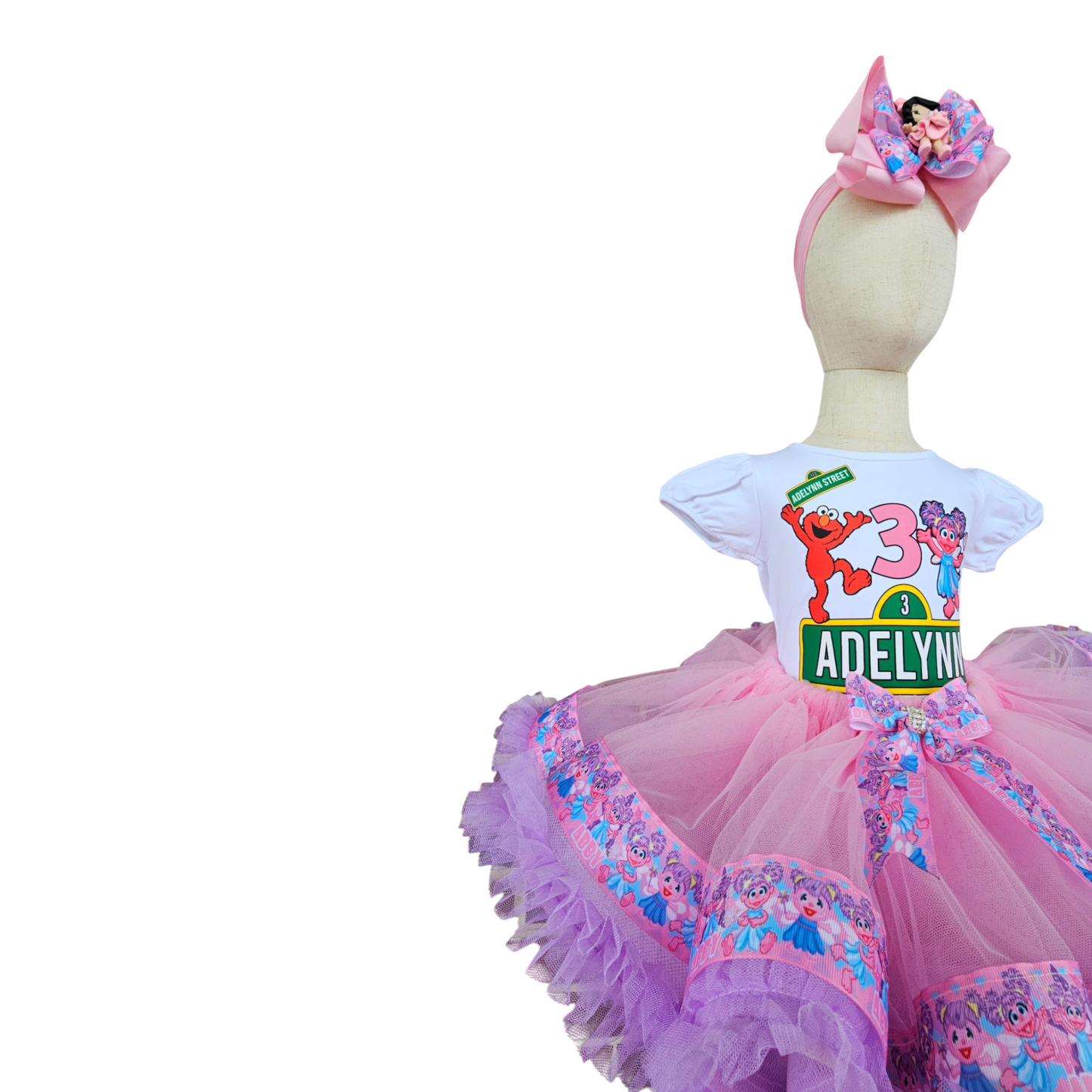Personalized Sesame Street Themed Birthday Girl Tutu Outfit