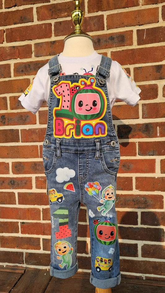 CoComelon Birthday Overalls and T-Shirt Set