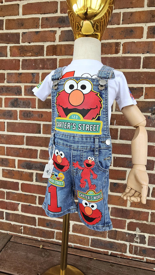 Moana Themed Denim Overalls And T-Shirt Set