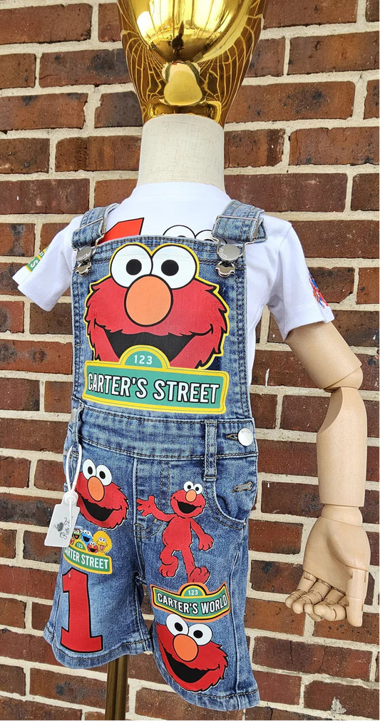 Moana Themed Denim Overalls And T-Shirt Set