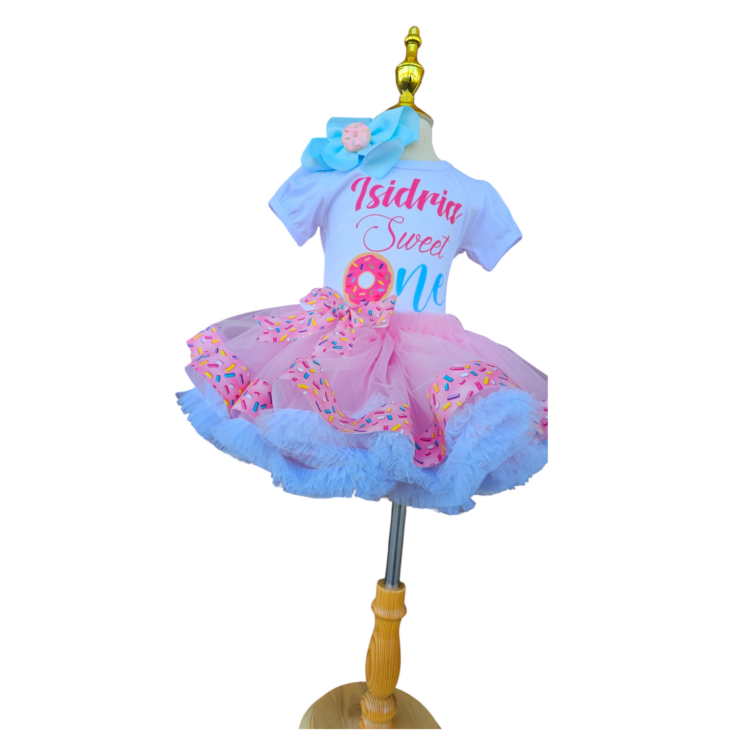 Personalized Donut Birthday Tutu Outfit with Sprinkles