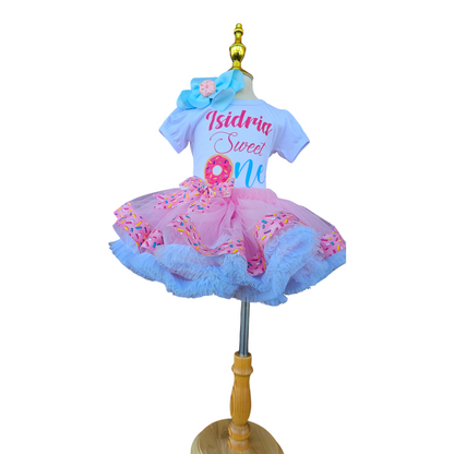 Personalized Donut Birthday Tutu Outfit with Sprinkles