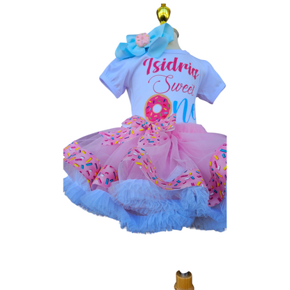 Personalized Donut Birthday Tutu Outfit with Sprinkles