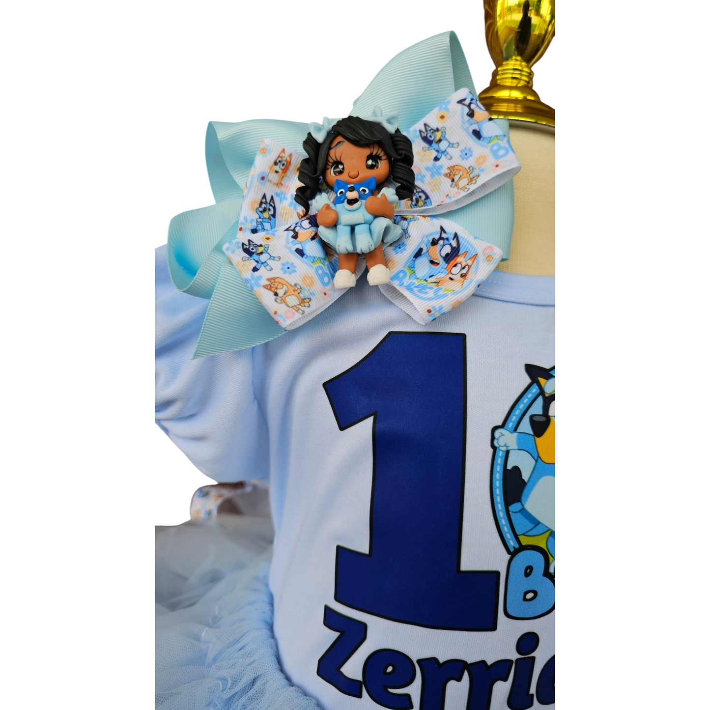 Bluey Birthday Outfit for Girl, Personalized Bluey Tutu Dress, Toddler Birthday Tutu Set, Custom Bluey Dog Birthday Outfit