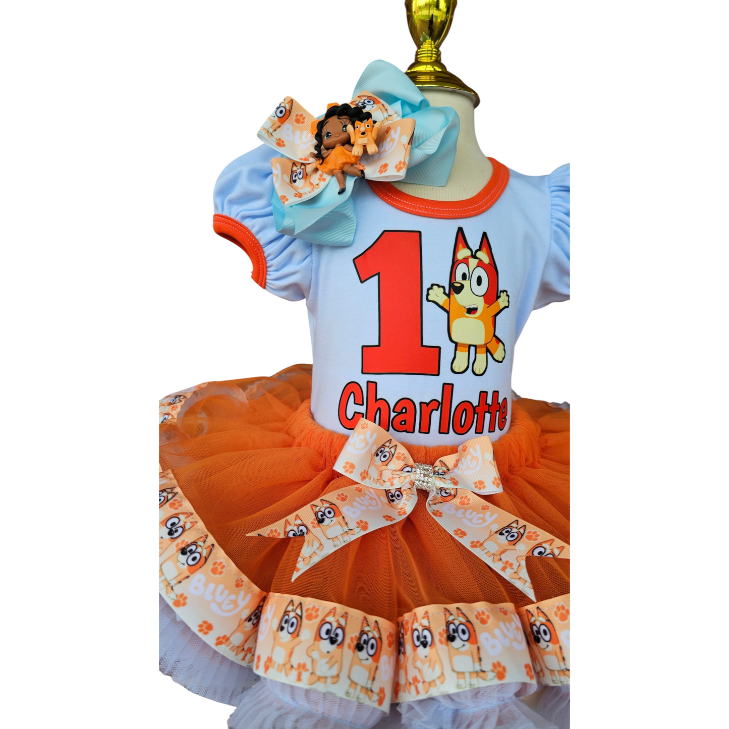 Custom Bingo Birthday Tutu Outfit for Girls, Personalized Bluey Inspired Birthday Shirt