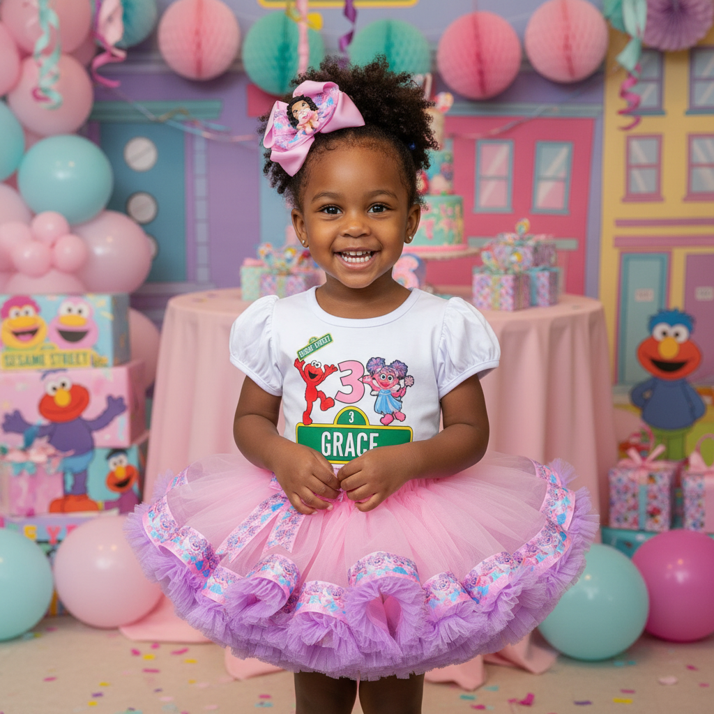 Abby Cadabby And Elmo Tutu Set Birthday Outfit for Girls