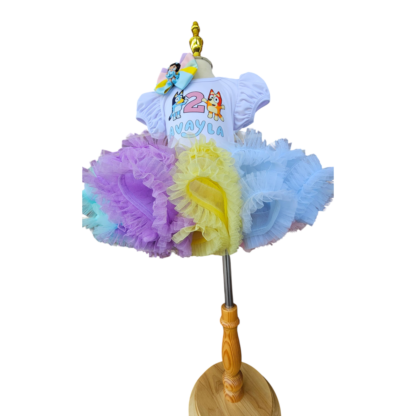 Personalized Bluey and Bingo Tutu Set Ruffled Custom Birthday Girl Outfit