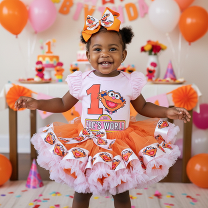 Personalized 1st Birthday Girl Tulle Tutu Set