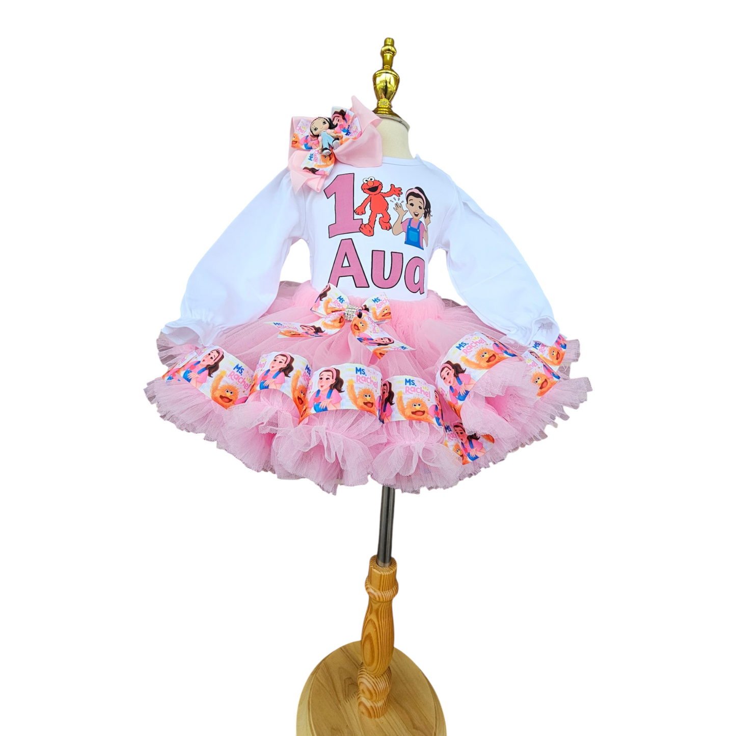 Custom Made Personalized Ms Rachel Themed 1st Birthday Tulle Tutu Set Outfit