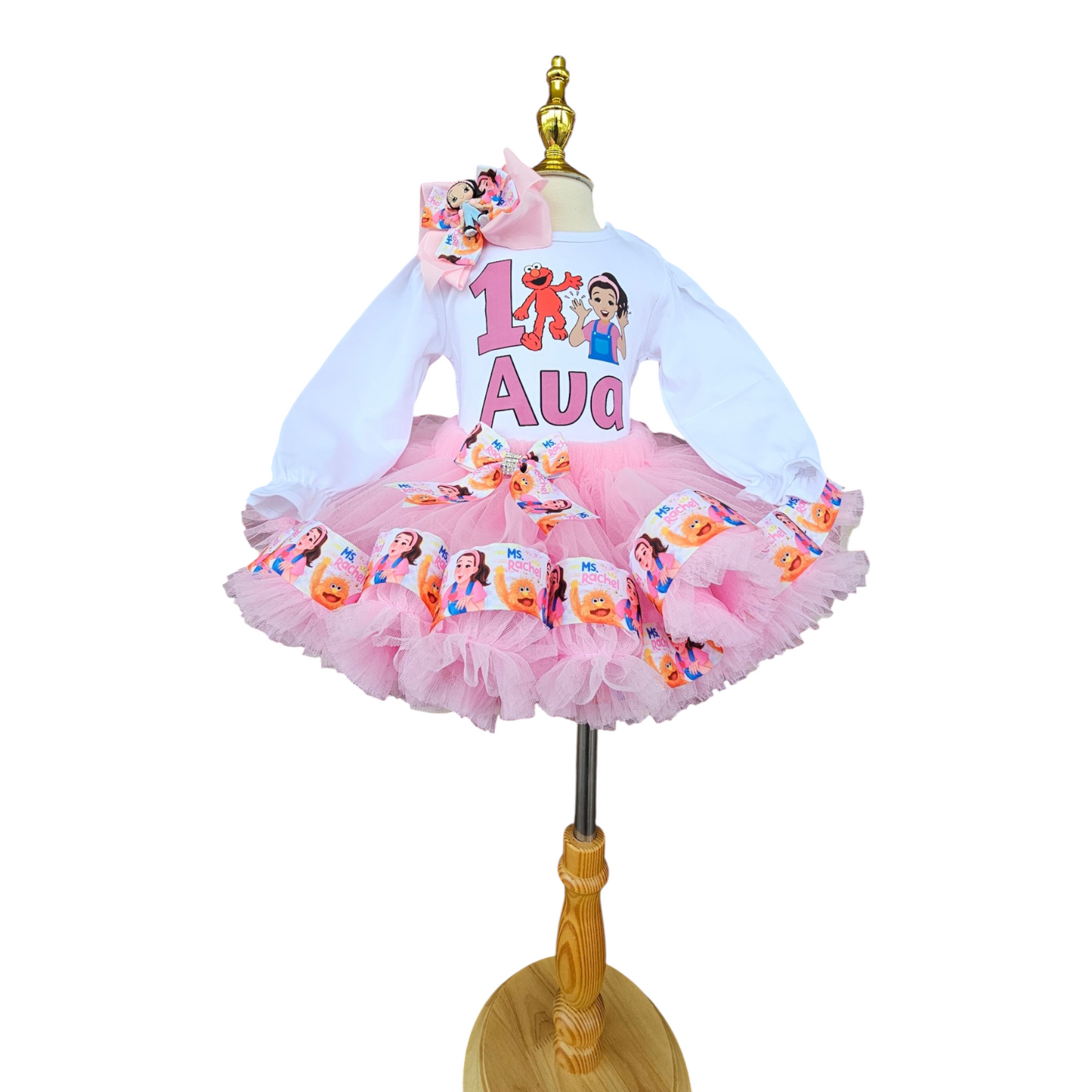Custom Made Personalized Ms Rachel Themed 1st Birthday Tulle Tutu Set Outfit