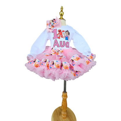 Custom Made Personalized Ms Rachel Themed 1st Birthday Tulle Tutu Set Outfit