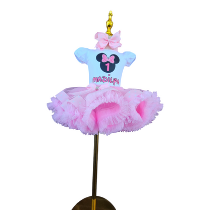Personalized Pink Minnie Mouse 1st Birthday girl Tutu Outfit