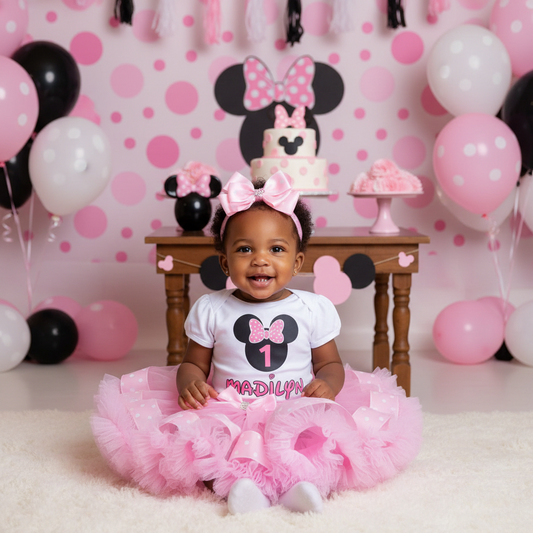 Personalized Pink Minnie Mouse 1st Birthday girl Tutu Outfit