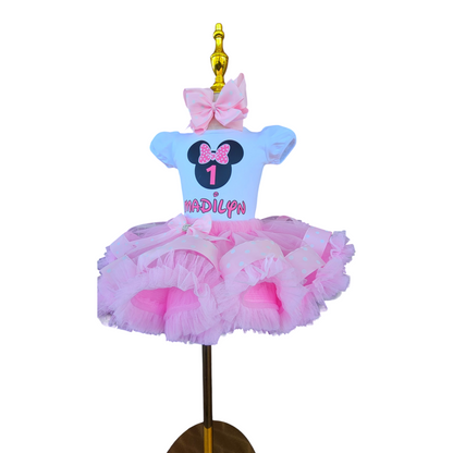 Personalized Pink Minnie Mouse 1st Birthday girl Tutu Outfit