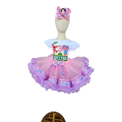 Personalized Sesame Street Themed Birthday Girl Tutu Outfit