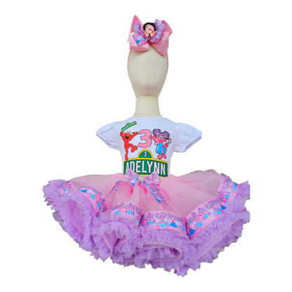 Personalized Sesame Street Themed Birthday Girl Tutu Outfit