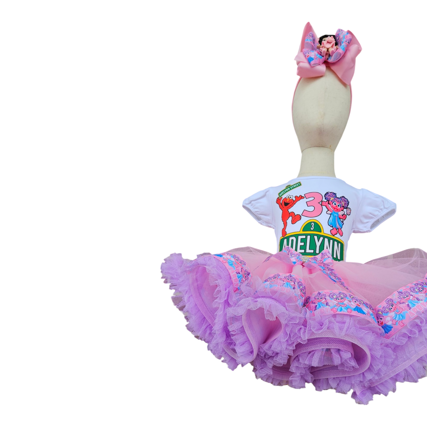 Personalized Sesame Street Themed Birthday Girl Tutu Outfit