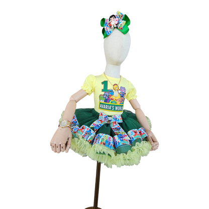 Sesame Street 1st Birthday Tutu Outfit, Personalized Elmo Big Bird Cookie Monster Shirt, Baby Girl First Birthday Outfit, Custom Name Outfit