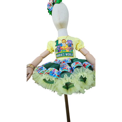 Sesame Street 1st Birthday Tutu Outfit, Personalized Elmo Big Bird Cookie Monster Shirt, Baby Girl First Birthday Outfit, Custom Name Outfit