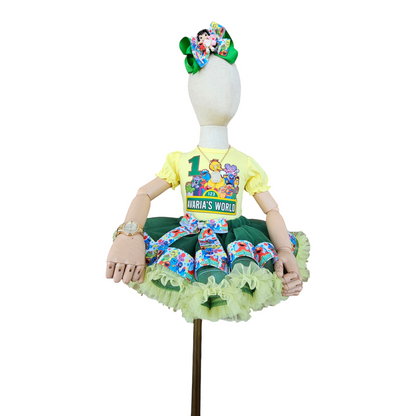 Sesame Street 1st Birthday Tutu Outfit, Personalized Elmo Big Bird Cookie Monster Shirt, Baby Girl First Birthday Outfit, Custom Name Outfit