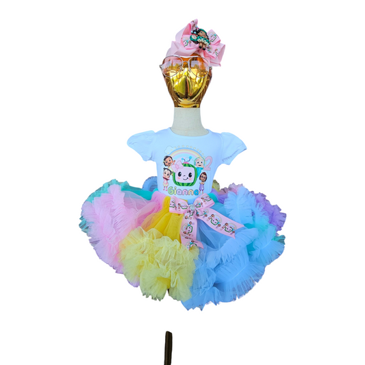Cocomelon Tulle Tutu Birthday Girl Outfit