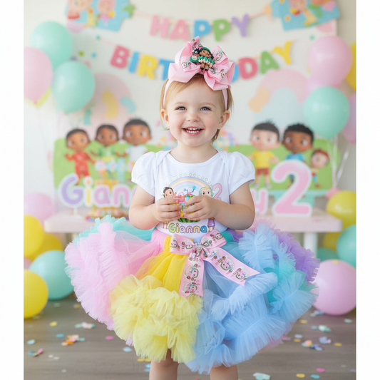 Cocomelon Tulle Tutu Birthday Girl Outfit