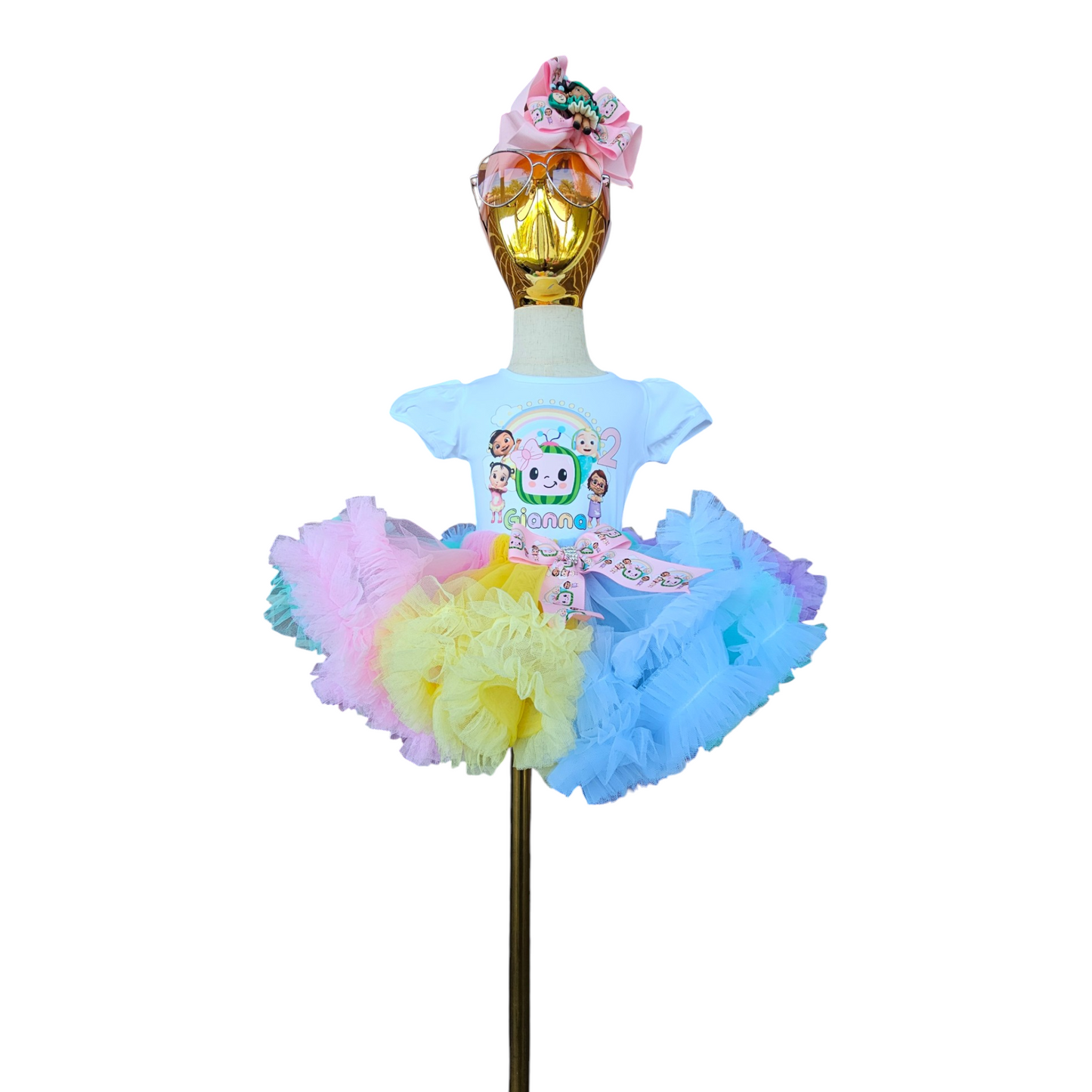 Cocomelon Tulle Tutu Birthday Girl Outfit