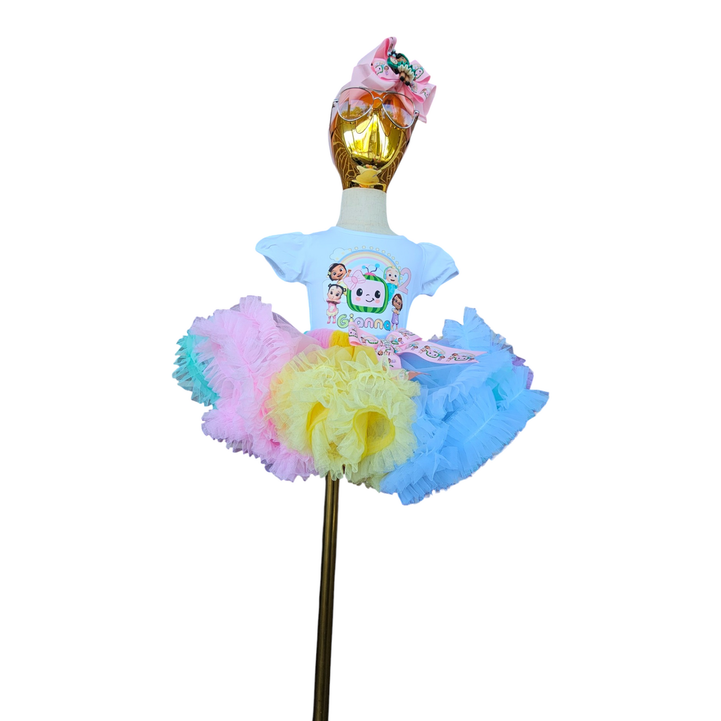 Cocomelon Tulle Tutu Birthday Girl Outfit