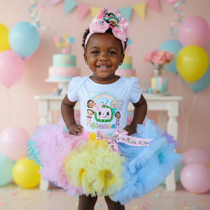 Cocomelon Tulle Tutu Birthday Girl Outfit