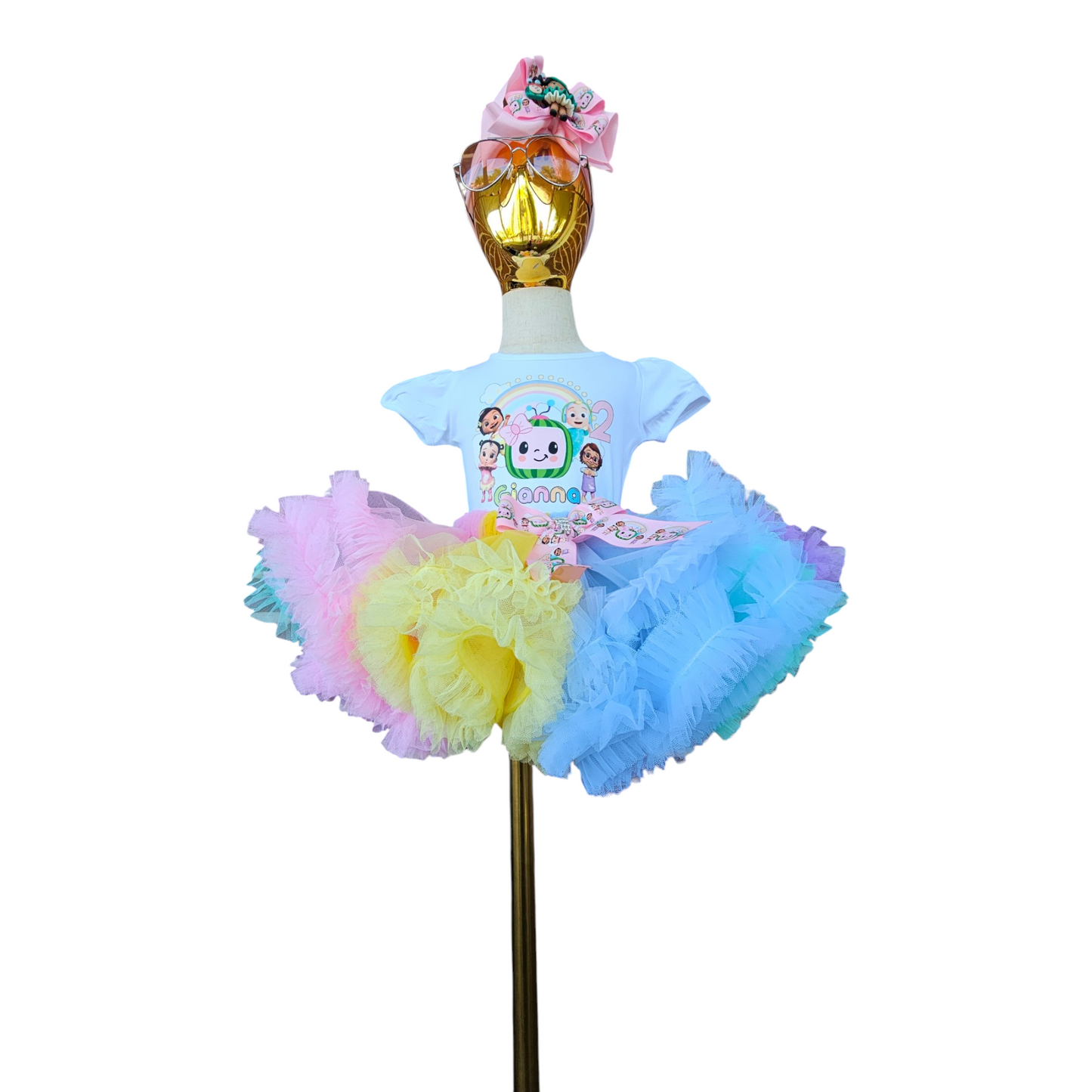 Cocomelon Tulle Tutu Birthday Girl Outfit