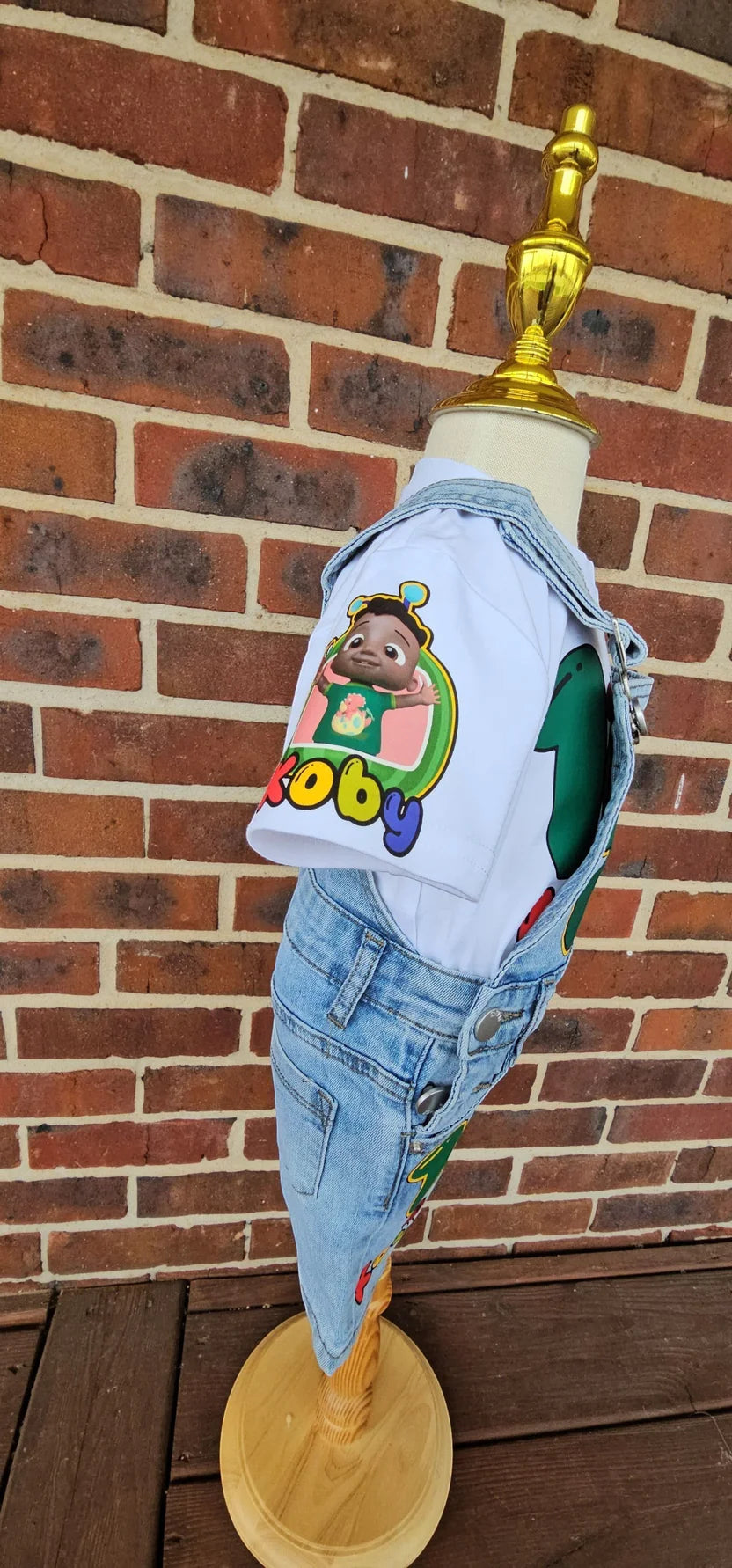 Kids Cocomelon Themed Birthday Outfit With Overalls