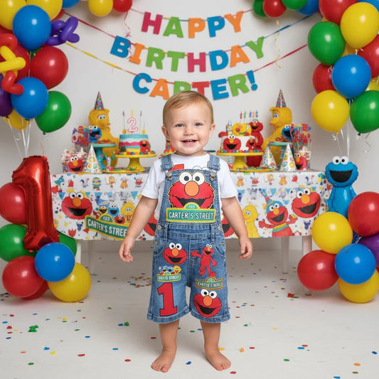 Moana Themed Denim Overalls And T-Shirt Set