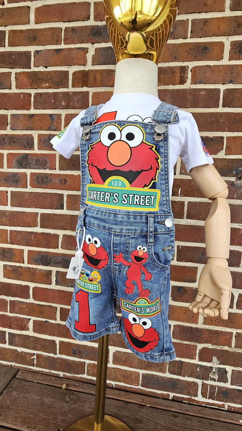 Moana Themed Denim Overalls And T-Shirt Set