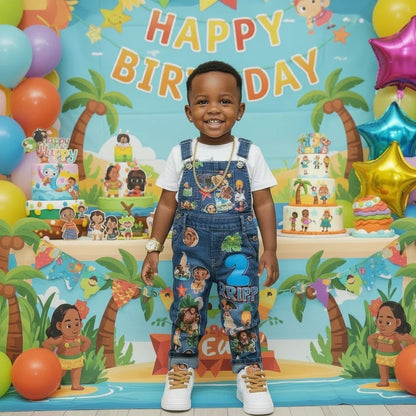 Kids Denim Character Overalls With T-Shirt