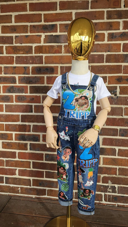 Kids Denim Character Overalls With T-Shirt