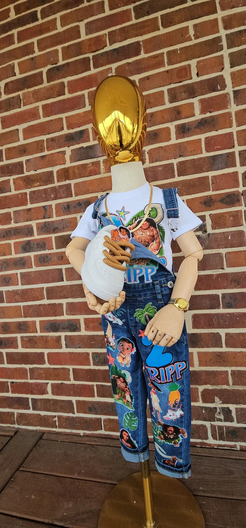 Kids Denim Character Overalls With T-Shirt