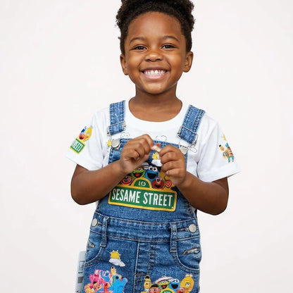 Sesame Street Denim Overalls and T-Shirt Set
