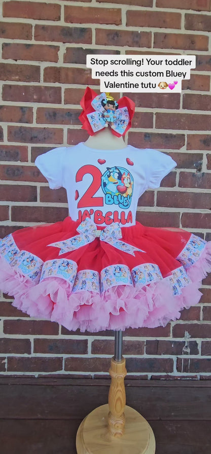 Bluey Dog 1st 2nd 3rd Birthday Tutu Set Outfit